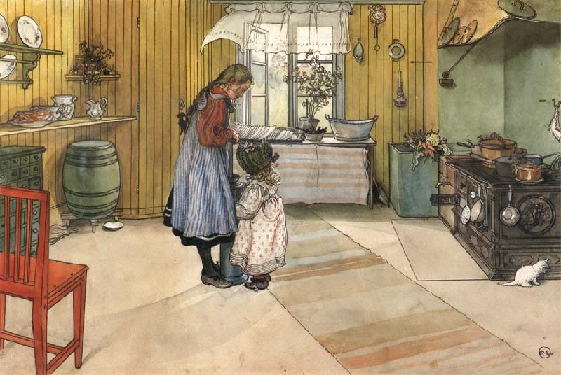 Carl Larsson The Kitchen oil painting picture